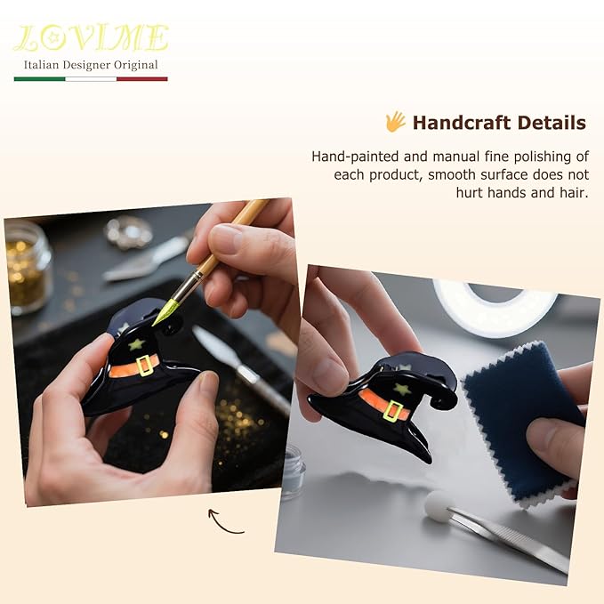 Halloween Mini Witch Hat Acetate Claw Original Cute Hair Clips for Women