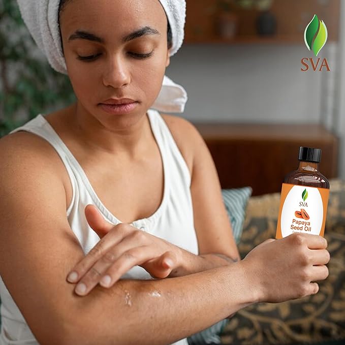 SVA Papaya Seed Carrier Oil, Glass Bottle with Dropper, 4 Fl Oz (118 ml)