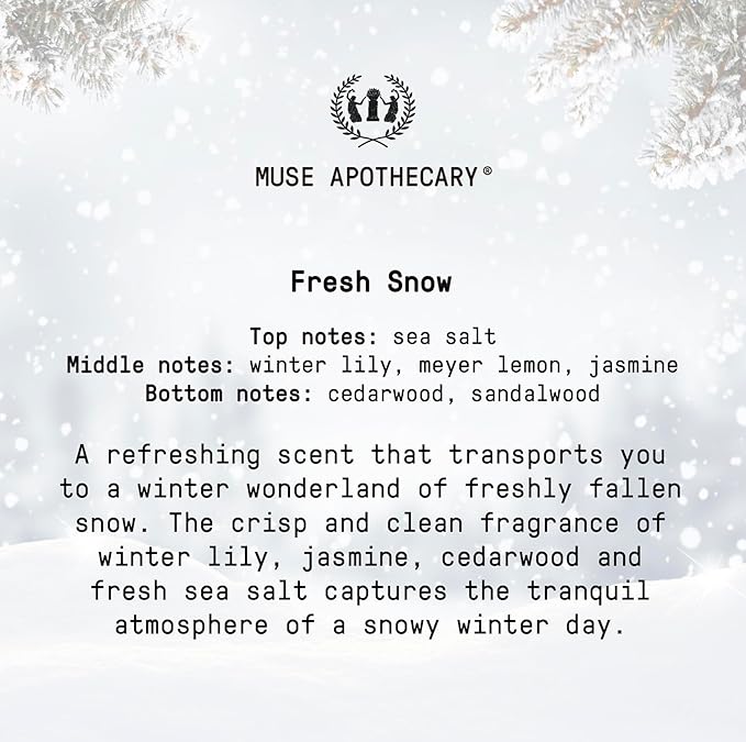 Muse Apothecary Room Ritual - Room Spray, Aromatic and Relaxing Room Mist, Air Freshener Spray, Infused with Natural Aromatherapy Essential Oils - 8 oz, Fresh Snow, 2 Pack