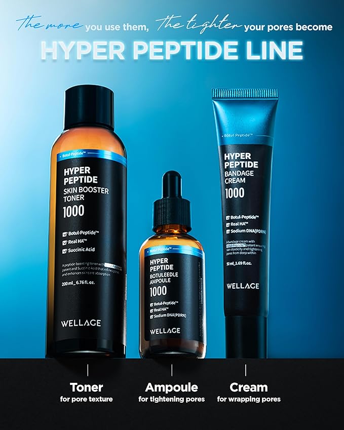WELLAGE Hyper Peptide Skin Booster Face Toner 6.76 fl.oz., Reduces Wrinkles