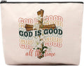 CEASQVAA Pink Bible Makeup Bag for Women, Inspirational Christian Gifts for Women, Church Prayer Bible Supplies, Cute Aesthetic Pink God is Good Cosmetic Bag Pouch