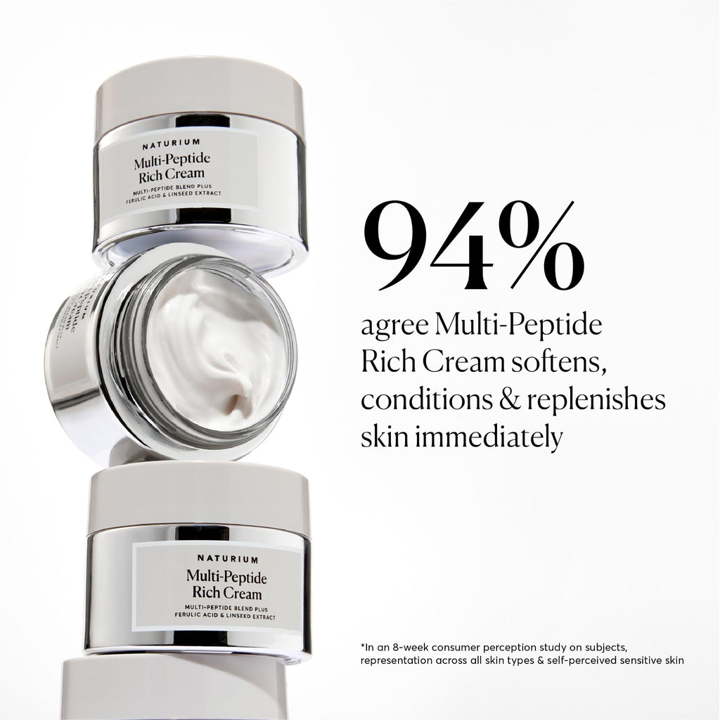 Naturium Multi-Peptide Rich Cream, Hydrating & Nourishing to Help Appearance of Fine Lines & Wrinkles, Vegan & Cruelty-Free, 1.7 oz