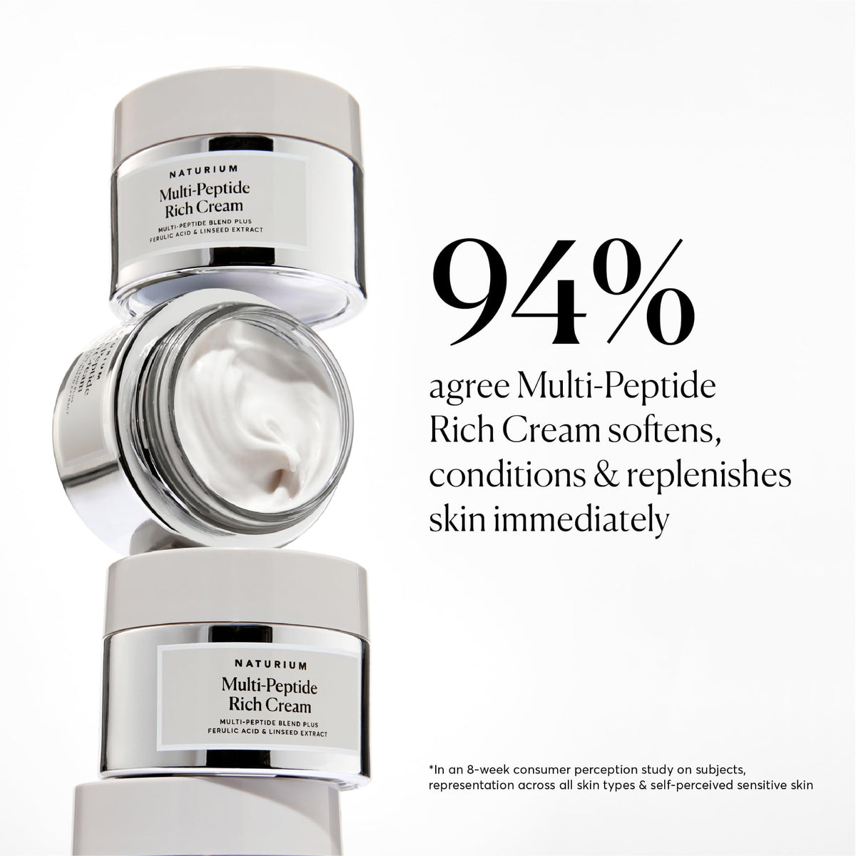 Naturium Multi-Peptide Rich Cream, Hydrating & Nourishing to Help Appearance of Fine Lines & Wrinkles, Vegan & Cruelty-Free, 1.7 oz