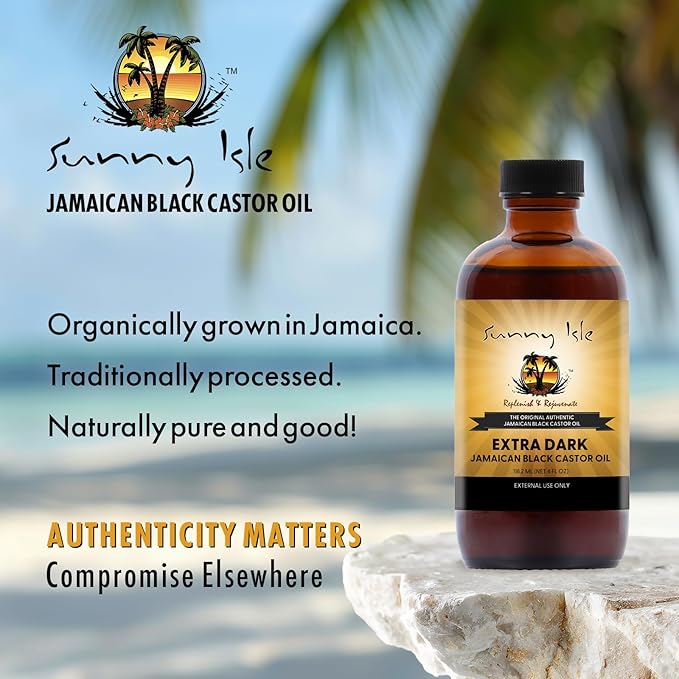 Sunny Isle Extra Dark Jamaican Black Castor Oil 4oz, Richer Thicker JBCO