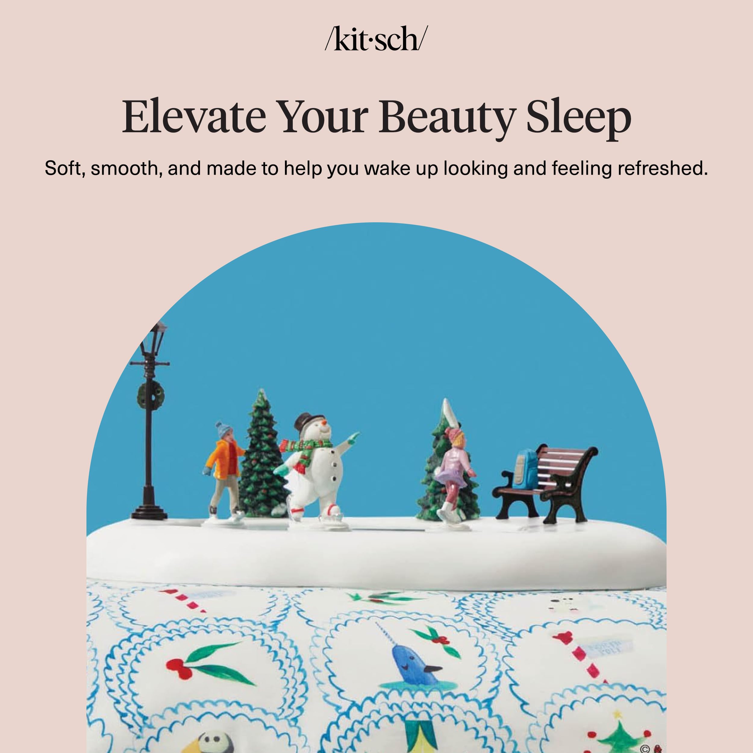 Kitsch x Elf North Pole Satin Pillowcase - Standard Size 19x26