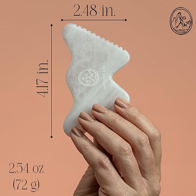 Mount Lai - The Vitality Qi White Jade Gua Sha Sculpting Tool | Face Sculpting Tool for Skin Care | Guasha Tool for Face and Body | Facial Massage Tools to Relieve Muscle Tension and Reduce Puffiness