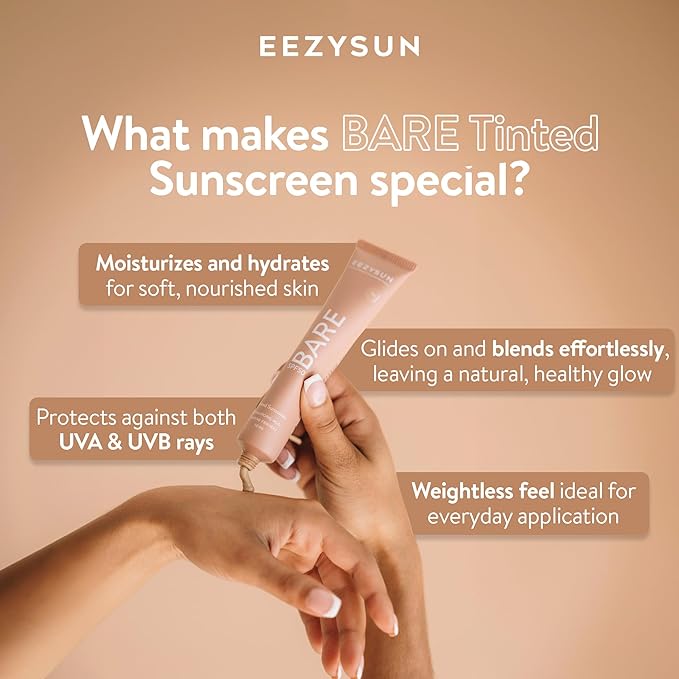 EEZYSUN BARE Tinted Sunscreen SPF 50 for Face - Tan