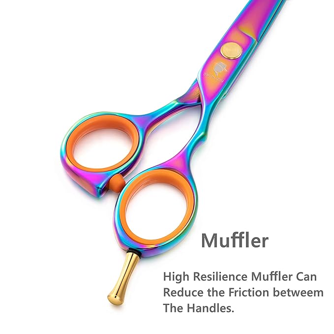 Smith Chu Hair Cutting Scissor - 5 Inch Barber Hair Shear, Rainbow