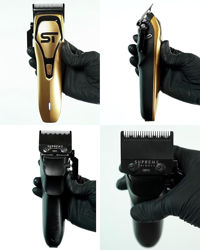 Supreme Trimmer Darkstar 72 Clipper with Magnetic Vector Motor | 180 Min Run Time, 9000 RPM Barber Hair Clipper | Low Noise, Professional Clipper DLC Blades | STC72