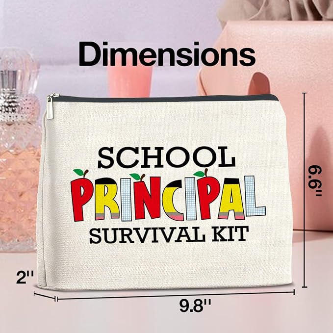 UPNEGE School Principal Gifts: Makeup Bag, Appreciation Gifts for Women, Survival Kit Zipper Pouch