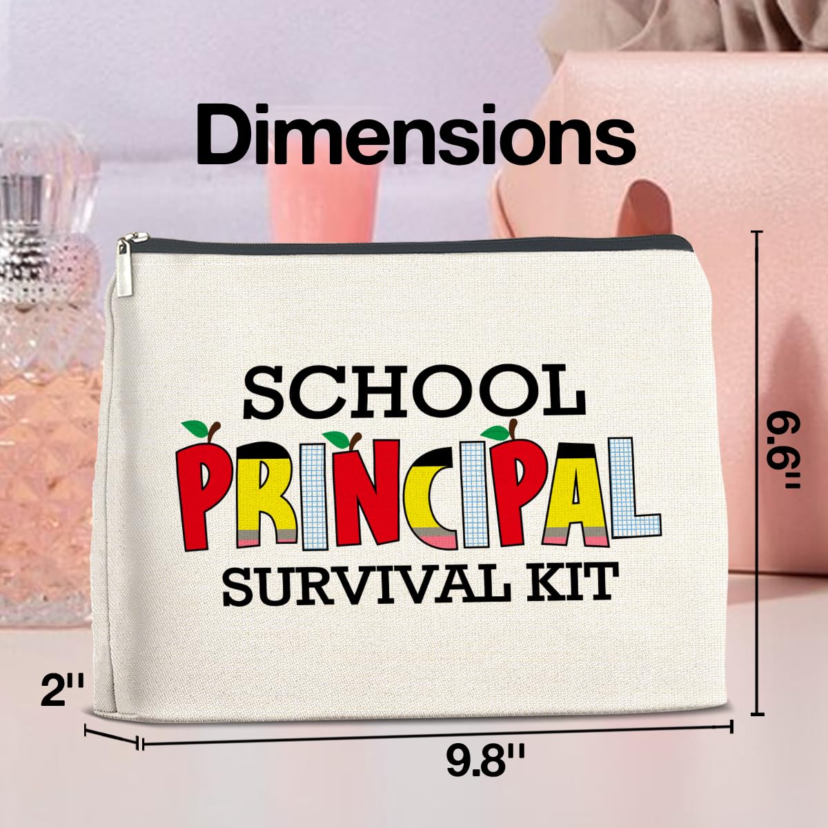 UPNEGE School Principal Gifts: Makeup Bag, Appreciation Gifts for Women, Survival Kit Zipper Pouch