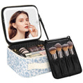 Chomeiu Makeup Bag with LED Mirror, Travel Cosmetic Bag for Women Girls
