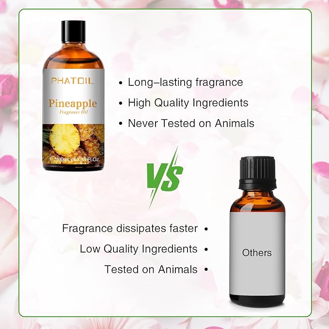 PHATOIL Pineapple Fragrance Oil for Diffuser Aromatherapy 3.38FL.OZ