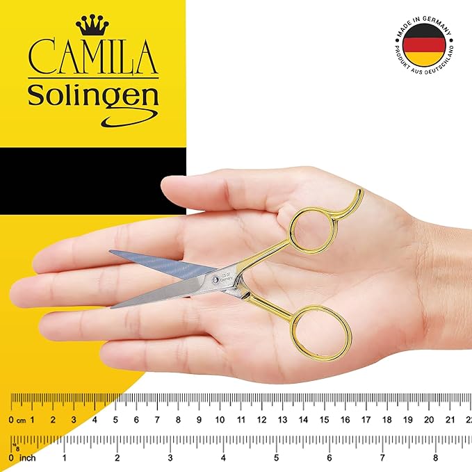 Camila Solingen CS07 Hair Scissors Professional 5 Inch Very Sharp Grooming Scissors. Razor Edge Barber Hair Cutting Scissor. Carbon Steel Hair Cutting Shears for Salon. Made of in Solingen Germany