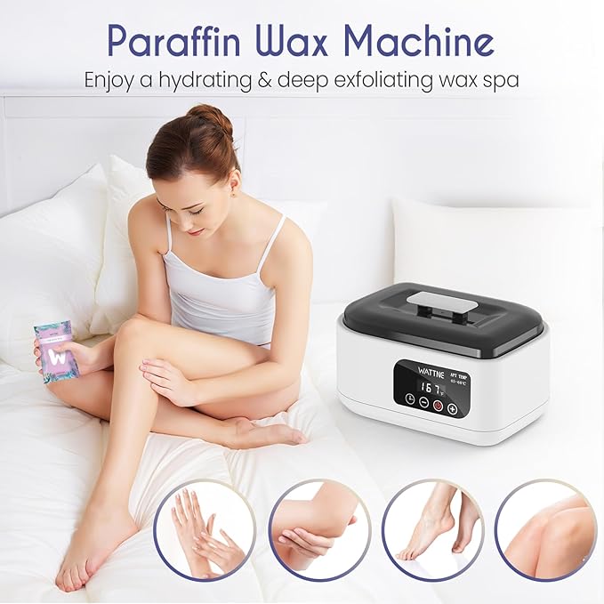 Wattne Paraffin Wax Machine for Hands & Feet – Paraffin Wax Warmer Moisturizing Kit with Auto-Timer & 123456