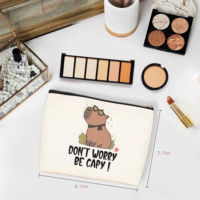 Capybara Gifts Makeup Bag Capybara Lover Gift Animal Lover Gift for Women Rodent Pet Owner Makeup Stuff Birthday Christmas Friendship Gifts for Women Friend