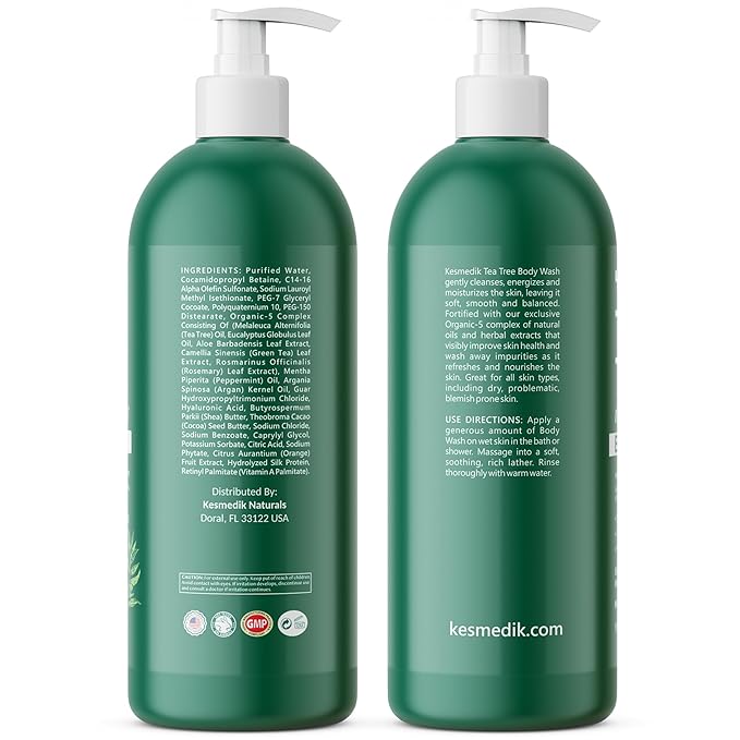 Tea Tree Body Wash MaxTherapy, Itchy Skin Relief Soap, Soothes Jock Itch, Athlete's Foot, Acne, Eczema, Psoriasis & Sensitive Skin, Intimate Wash, Men & Women, 2-Pack, Original Edition
