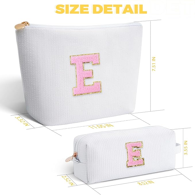 Btffitting Gifts for Teen Girls Women - Birthday Gifts for 10 11 12 13 14 15 16 17 18 Years Old Girl,Makeup Bag Cosmetic Bag,Teacher Gift Trendy Stuff Toiletry Bag - White,E
