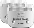 colorski 30# Detachable Pet Dog Grooming Clipper Ceramic Blade,Compatible with Andis Size 30 Cut Length 1/50"(1.5mm),Compatible with andis/wahl/Oster Dog Clippers 2PCS
