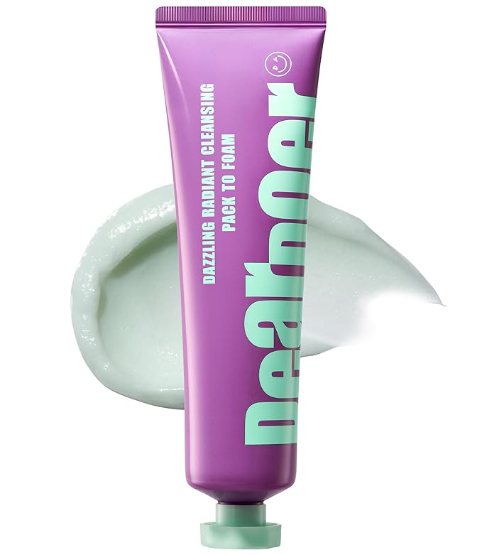 Dear Doer Dazzling Radiant Cleansing Pack to Foam – 3-in-1 Wash-Off Mask & Exfoliator & Cleanser w/Fresh Grape Extract & Niacinamide – Vitamin C and Resveratrol for Dry, Dull Skin (3.38 fl oz)