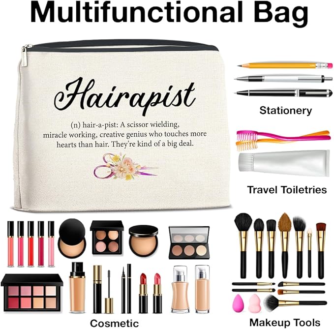 UPNEGE Hairstylist Makeup Bag Gifts for Hair Stylist Hairdresser Hairapist Cosmetic Bag Zipper Makeup Pouch