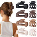 SMKSL Medium Hair Clips for Women 8 Pcs Small Claw Clips for Thin and Thick Hair 2 Styles Hair Claw Clips Combination Rectangle Banana Jaw Hair Accessories for Women and Girls (Brown)