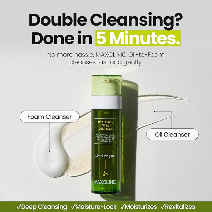 MAXCLINIC K Beauty Hyaluron Vita Oil To Foam - Makeup Face Wash Cleanser
