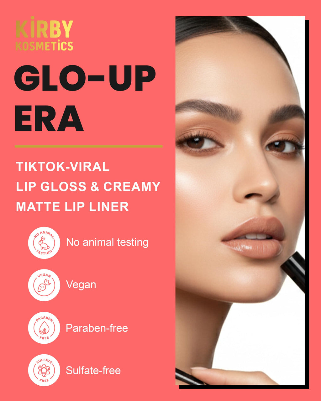 Kirby Kosmetics Lip Kit Duo – Glo-up Era - TikTok-Viral Precision Liner & Glossy Liquid Lipstick, Clean 2-Step Set with Hydrating Long-Wear Color – Bold Inclusive Beauty for Everyday Konfidence