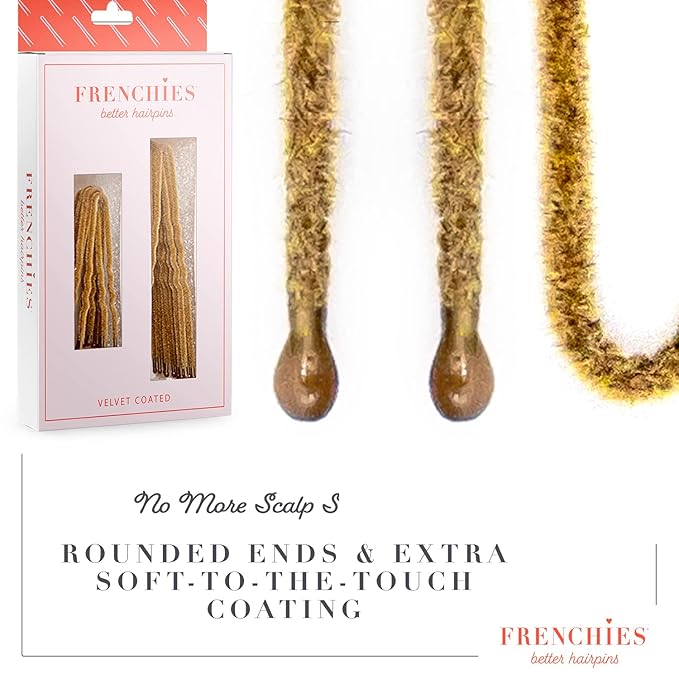 Frenchies Velvet Coated French Hair Pin, Non Slip, 20 Count, Blond