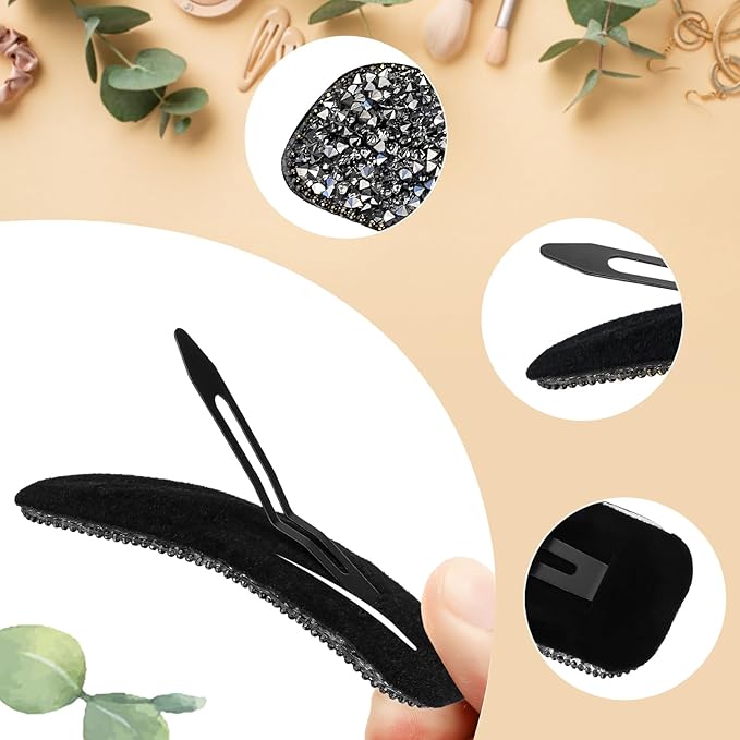 Kanprincess Crystal Hair Clips 2-Pack, Strong Sparkly Barrettes for Women