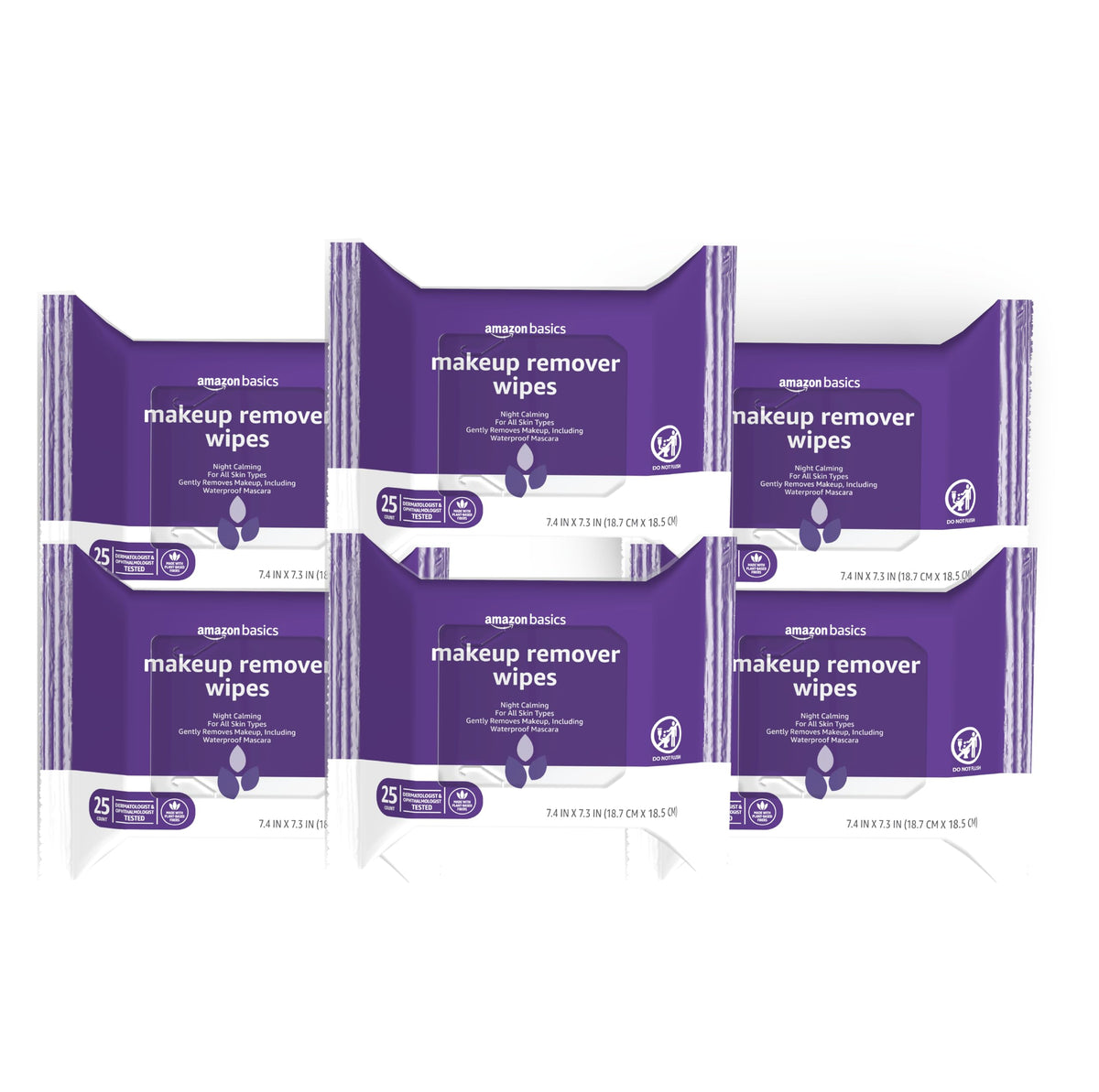 Makeup Remover Wipes, Hydrating Facial Cleansing, Hyaluronic Acid, Dermatologist Tested, Plant Based, Alcohol-Free, Removes Waterproof Mascara, 25 Count, 2-Pack