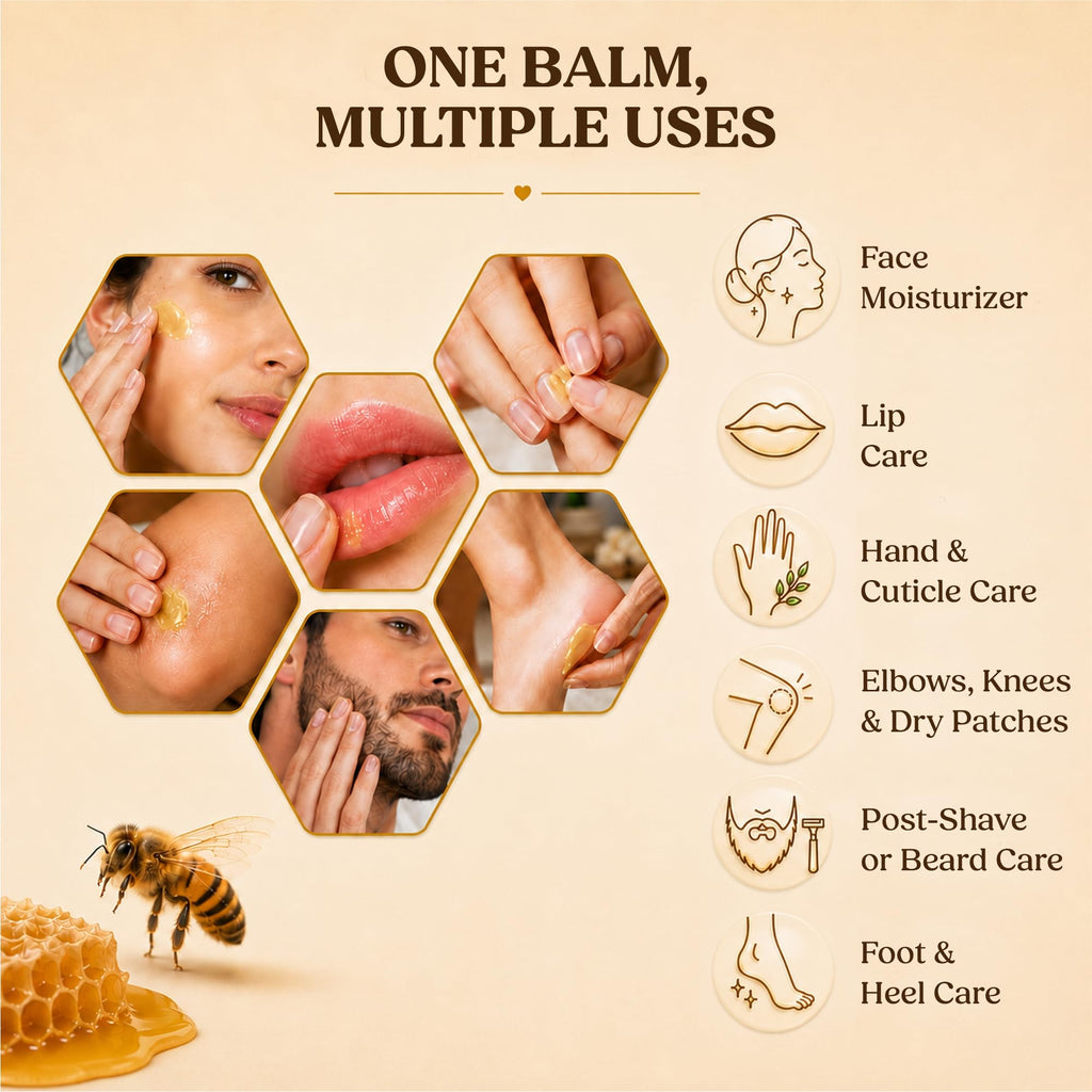Sweet Bee Magic Organic Honey Bee Balm for Face, Skin & Body - All in One Honey Balm - Beeswax Body Moisturizer - All Natural Aid - 1 jar (4oz)