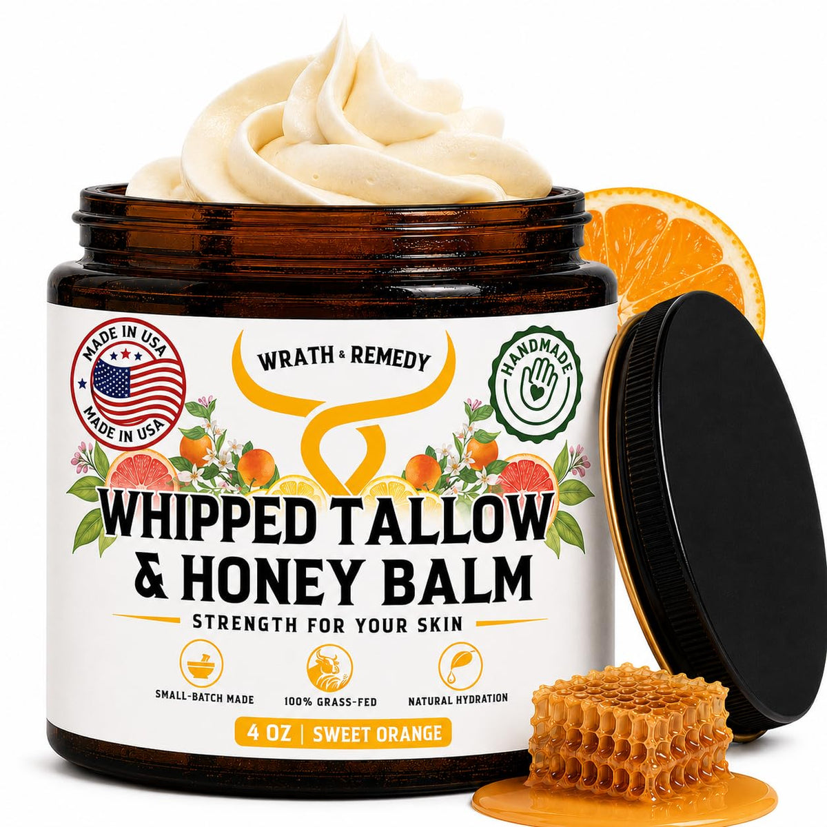 Organic Beef Tallow for Skin, Handcrafted, Concentrated (Lavender, 2 oz)