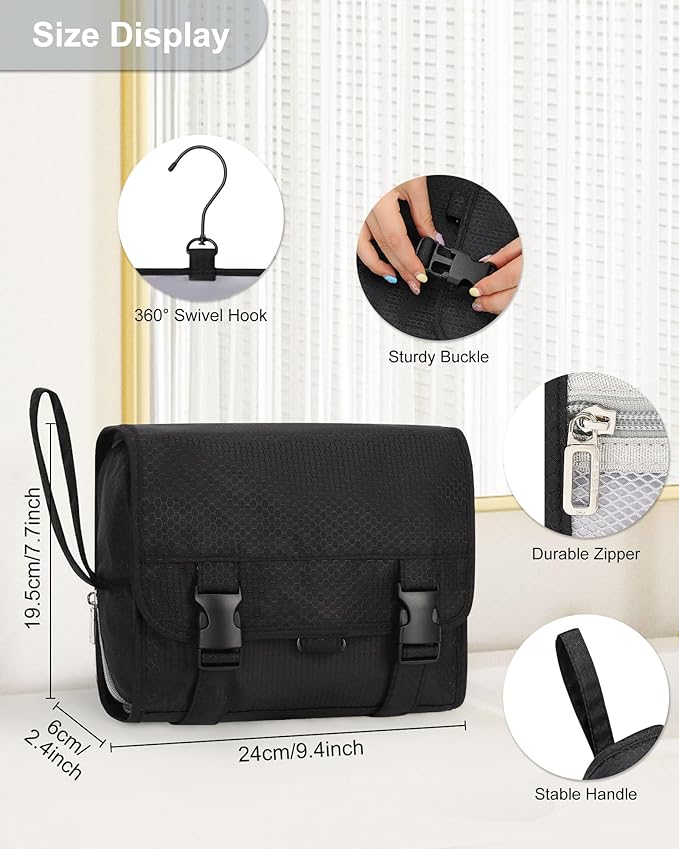 Small Hanging Toiletry Bag for Men and Women, Portable Hanging Organizer