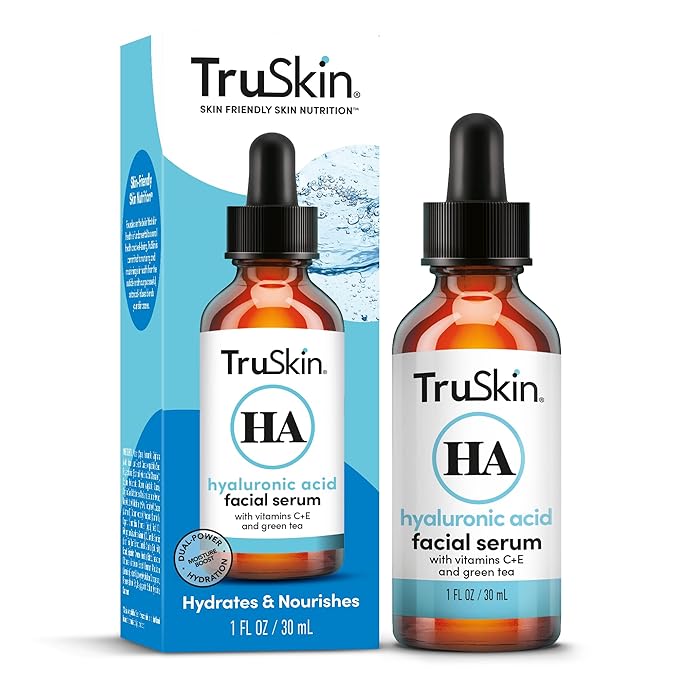 TruSkin Hyaluronic Acid Serum for Face for Hydrated, Plumper Skin, 1 fl oz