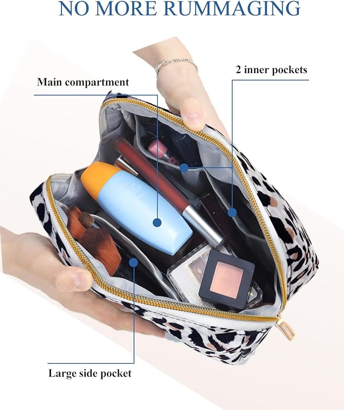 Aosbos Small Makeup Pouch, Travel Cosmetic Bags for Women,Travel Pouch
