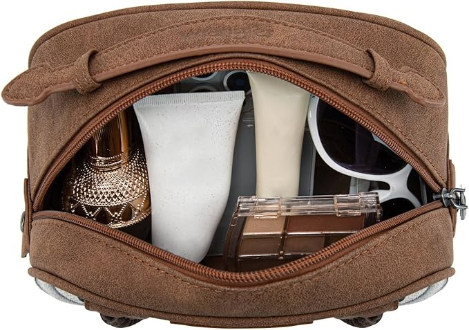 Montana West Wrangler Makeup Bag Travel Cosmetic Bag Small Western Make Up Pouch Portable Toiletry Bag for Women Organizer for Toiletries Accessories, Travel Essentials,Aztec,WG-MB-2203-190-BK