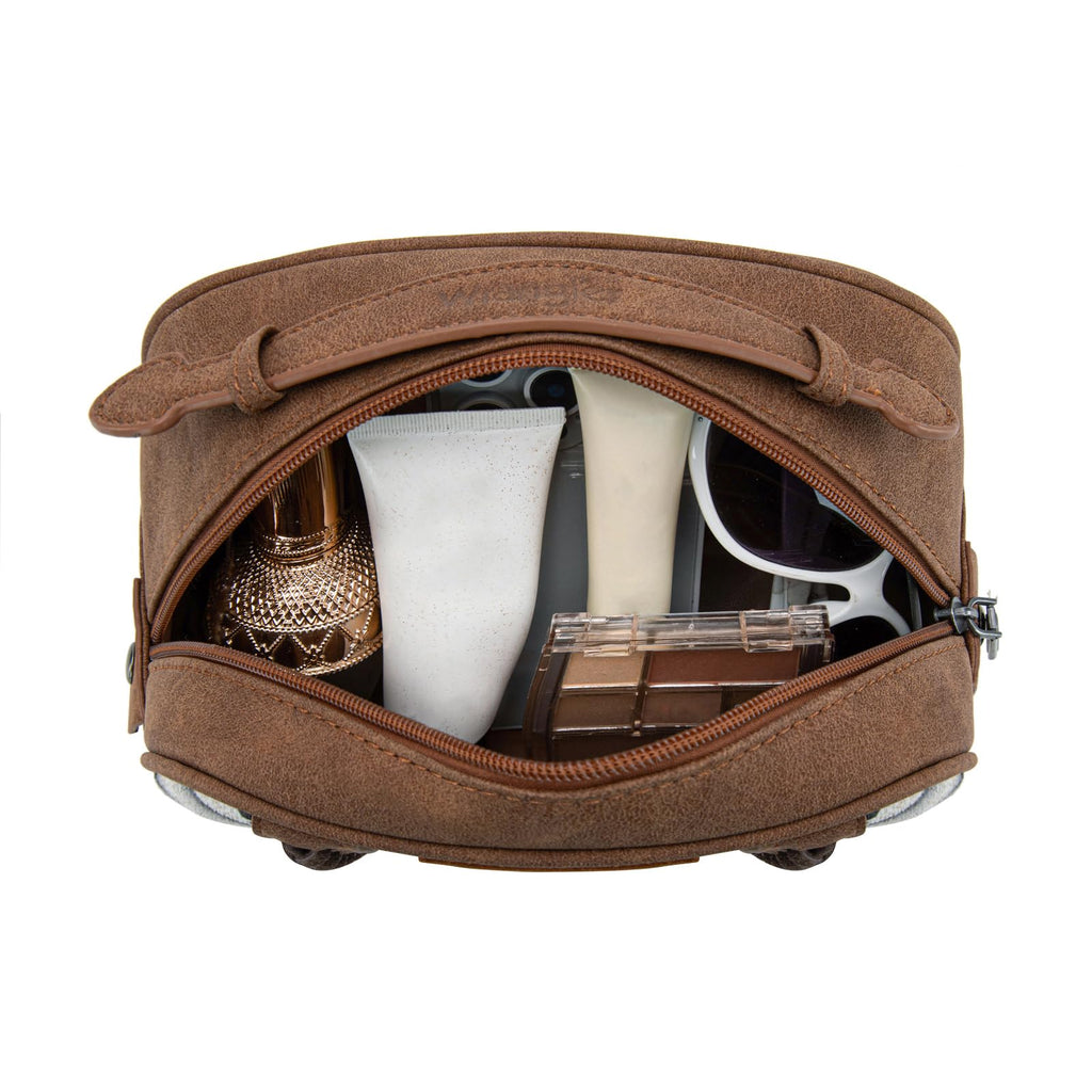 Montana West Wrangler Makeup Bag Travel Cosmetic Bag Small Western Make Up Pouch Portable Toiletry Bag for Women Organizer for Toiletries Accessories, Travel Essentials,Aztec,WG-MB-2203-190-BK