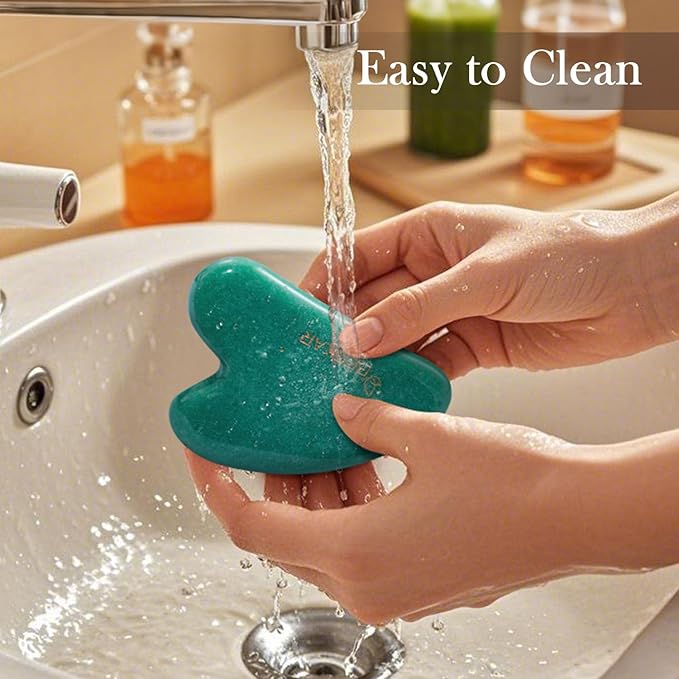 BESKAR Gua Sha Facial Tools, Natural Jade Stone Guasha Massager