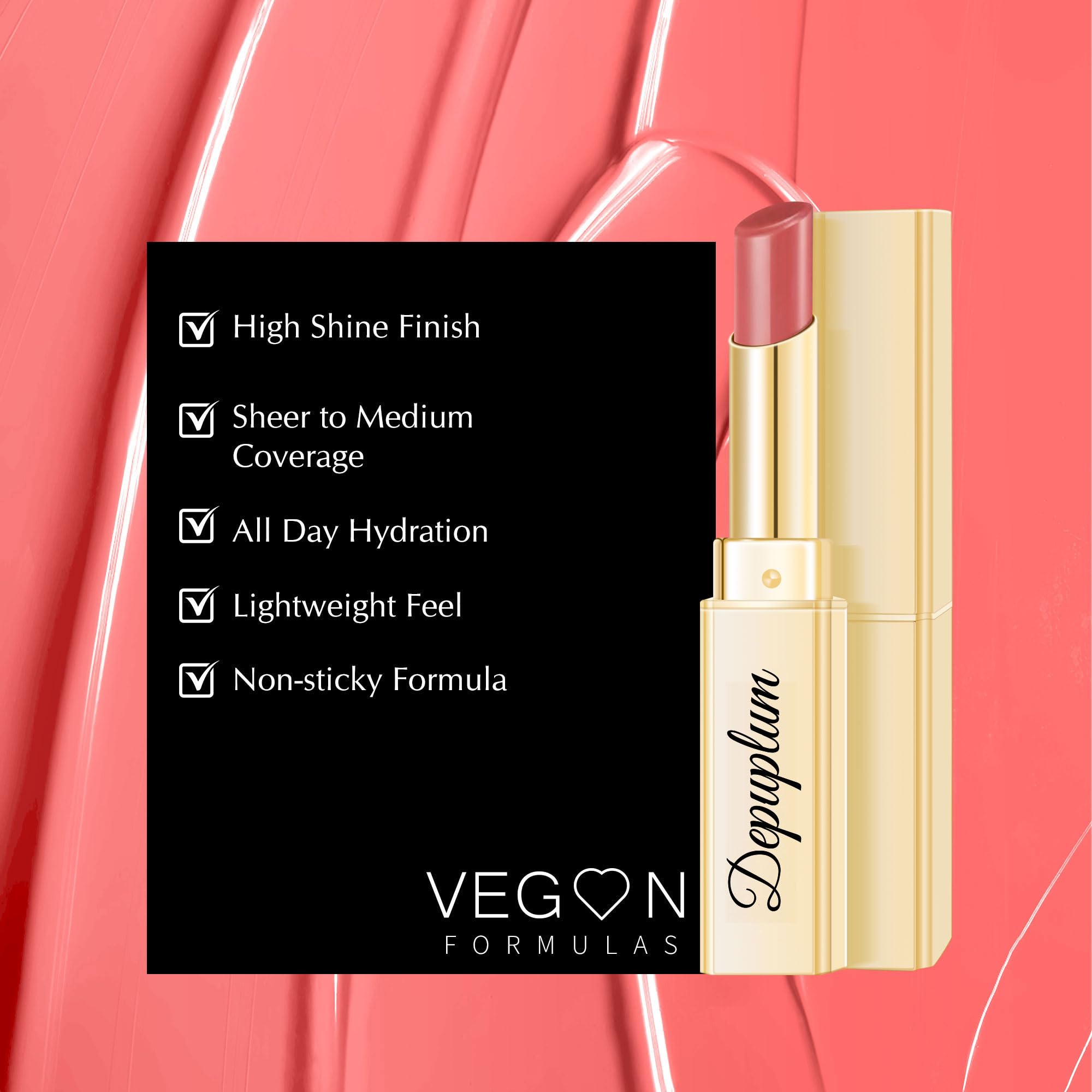 Depuplum 3Pc Brown Lipsticks Set for Women Hydrate Lipstick Glossy Moisture Lip Gloss Brown Pink Nude Color Lipsticks for Dry Lips, DM65/88/95
