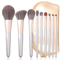 ENZO KEN Natural Hair Makeup Brushes Set Professional, Grey Squirrel Hair Makeup Brush Set with Case, Unique Cosmetic Brushes Makeup Set, Natural Makeup Brushes, Natural Bristle Makeup Brushes -Silver