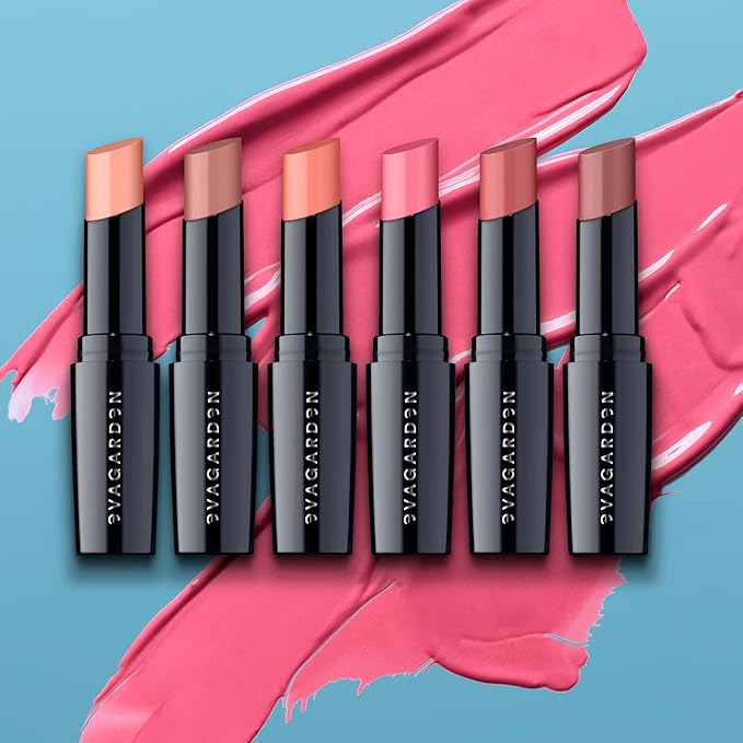 EVAGARDEN Pleasure Lipstick - Moisturizes and Nourishes - Protects with SPF - Soft Application Spreads Easily and Provides Smoothness - Gives Volume Effect and Bright Color - 663 Camelia Rose -.1 oz