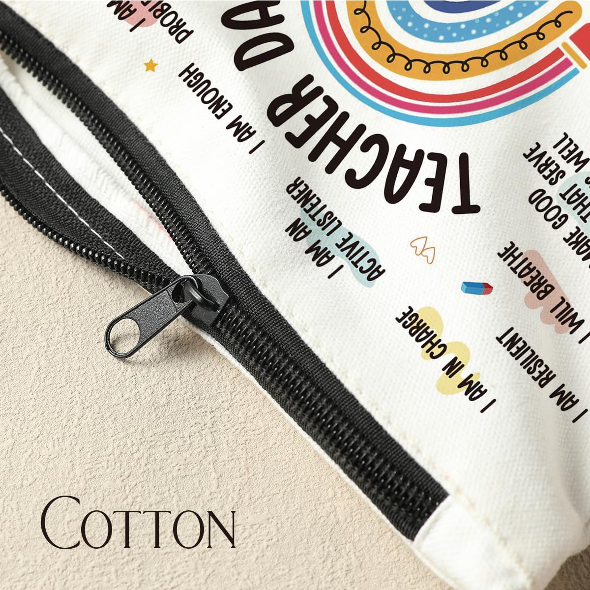 Rainbow Makeup Bag - Teacher & Mentor Gifts, Mental Health & Inspirational Gifts for Women, Positive Affirmations