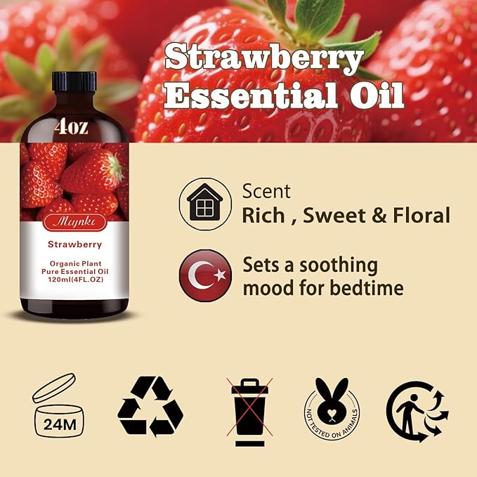 MLYNKL Strawberry Essential Oil,Strawberry Oil for DIY Candles,4 fl oz