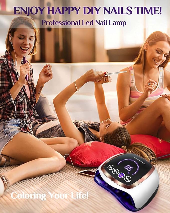 UV Nail Lamp, 180W LED Nail Dryer for Gel Polish, Touch Screen, 42 Beads