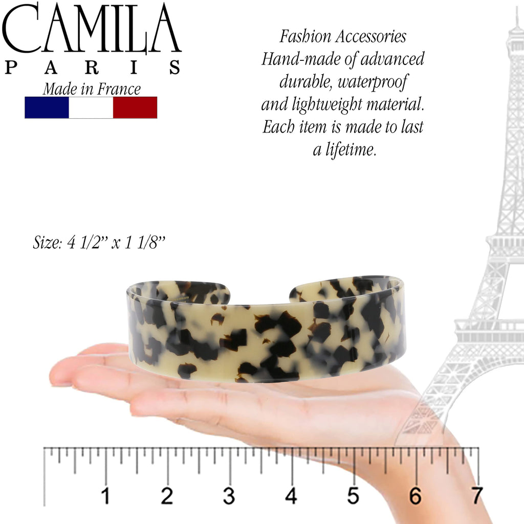 Camila Paris CP3882 French Headband for Women, Handmade White Tokyo, Strong Hold Grip Women's Hair Band, Ligth and Very Flexible, No Slip Durable Styling Girls Hair Accessories, Made in France