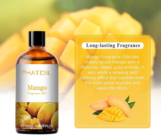 PHATOIL Mango Fragrance Oil for Diffuser Aromatherapy 3.38FL.OZ
