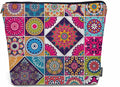 Kalygon Women Makeup Organizer Bag Mandala Floral, Colorful Ethnic Mandala Flower Patchwork Flax Cosmetic Bag Makeup Bags Toiletry Bag Accessories Organizer Travel Bags For Home Bathroom Office Hotel