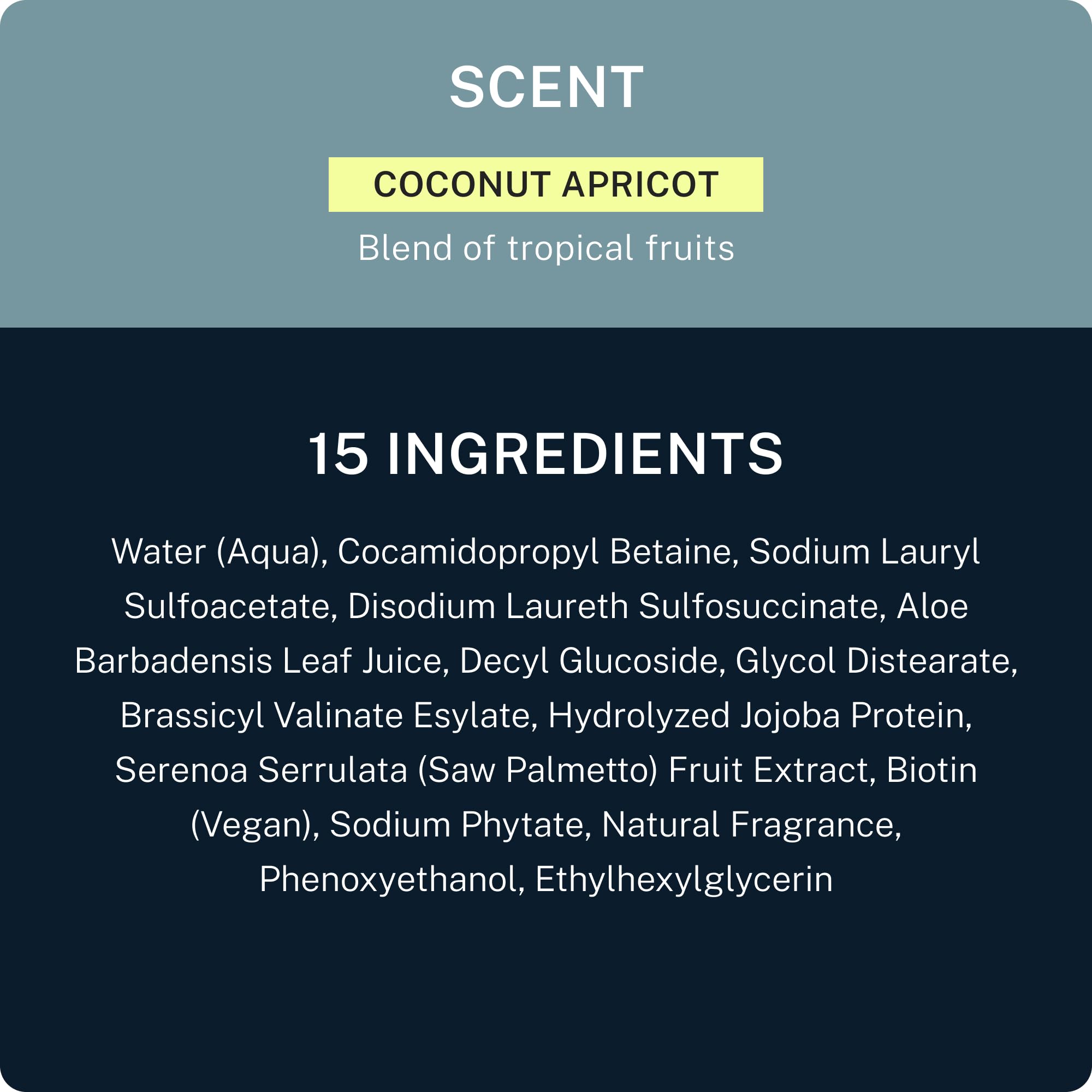 Blu Atlas Natural Shampoo for Men — Sulfate-Free for All Hair Types, 15 Ingredients, No Filler, Helps with Dandruff and Dry Scalp — Coconut Apricot Scent, 32 oz