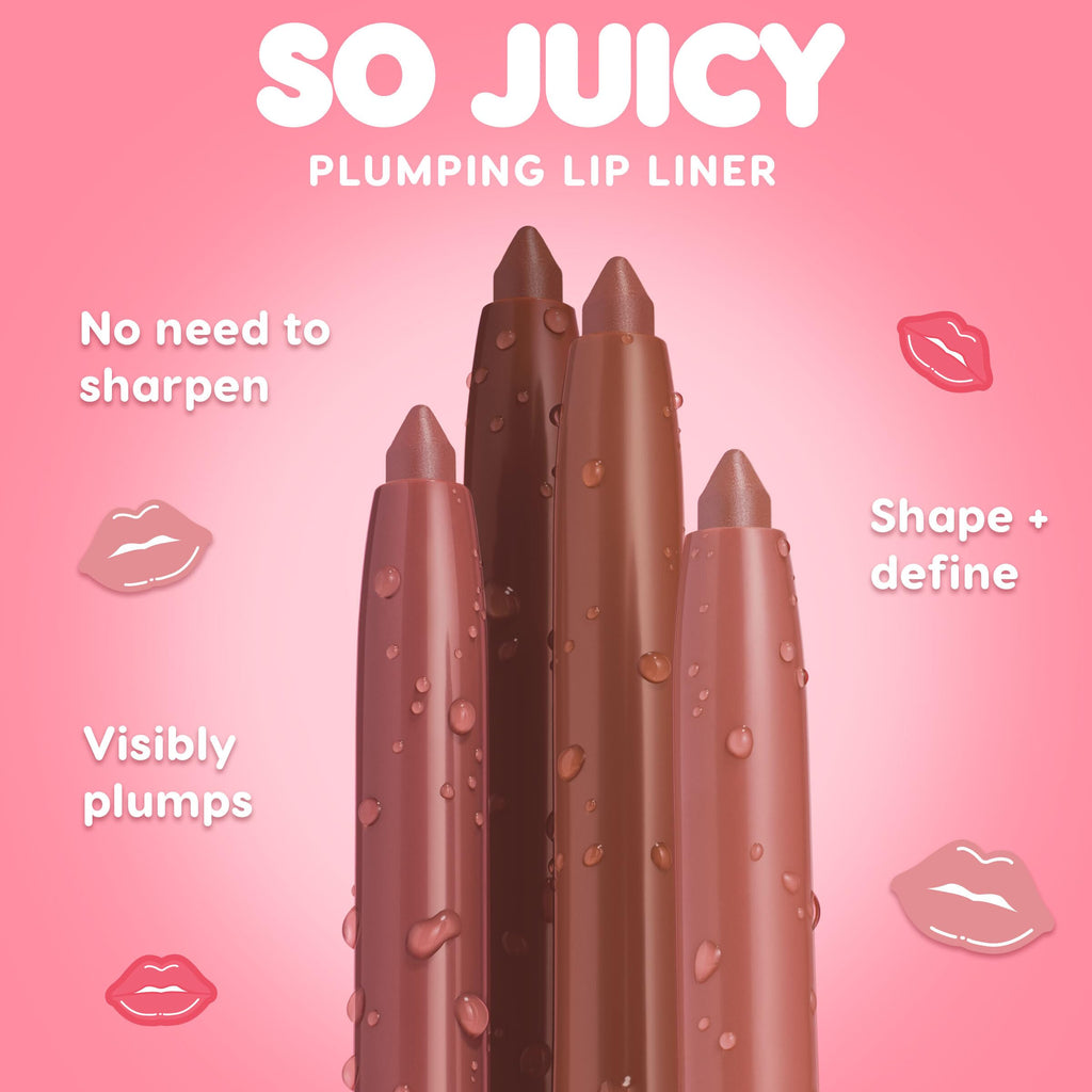 ColourPop So Juicy Plumping Lip Liner with Peptides - Long Lasting Lip Liner for Visibly Plumped & Shaped Lips - Enriched with Smoothing Ceramides & Peppermint - Tease (0.01 oz)